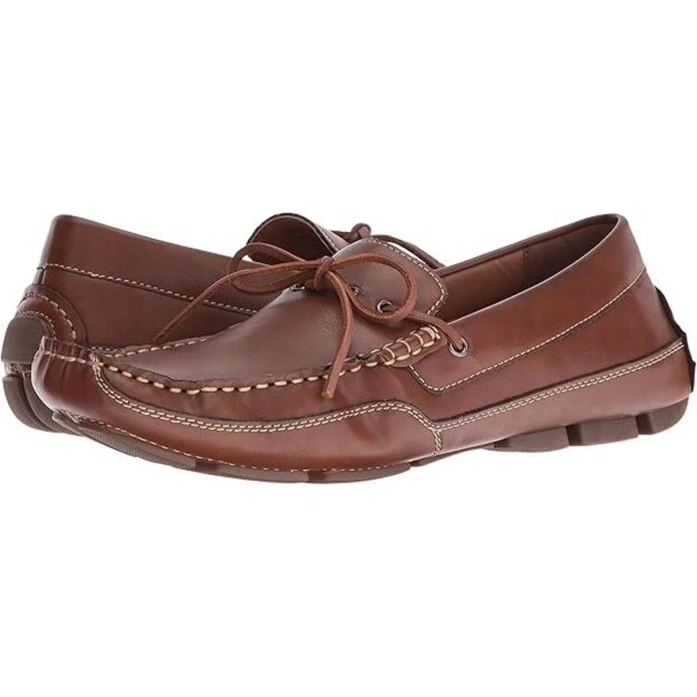 IZOD Bunton Mens Tan Brown Driving Loafers Memory Foam Shoes 11M